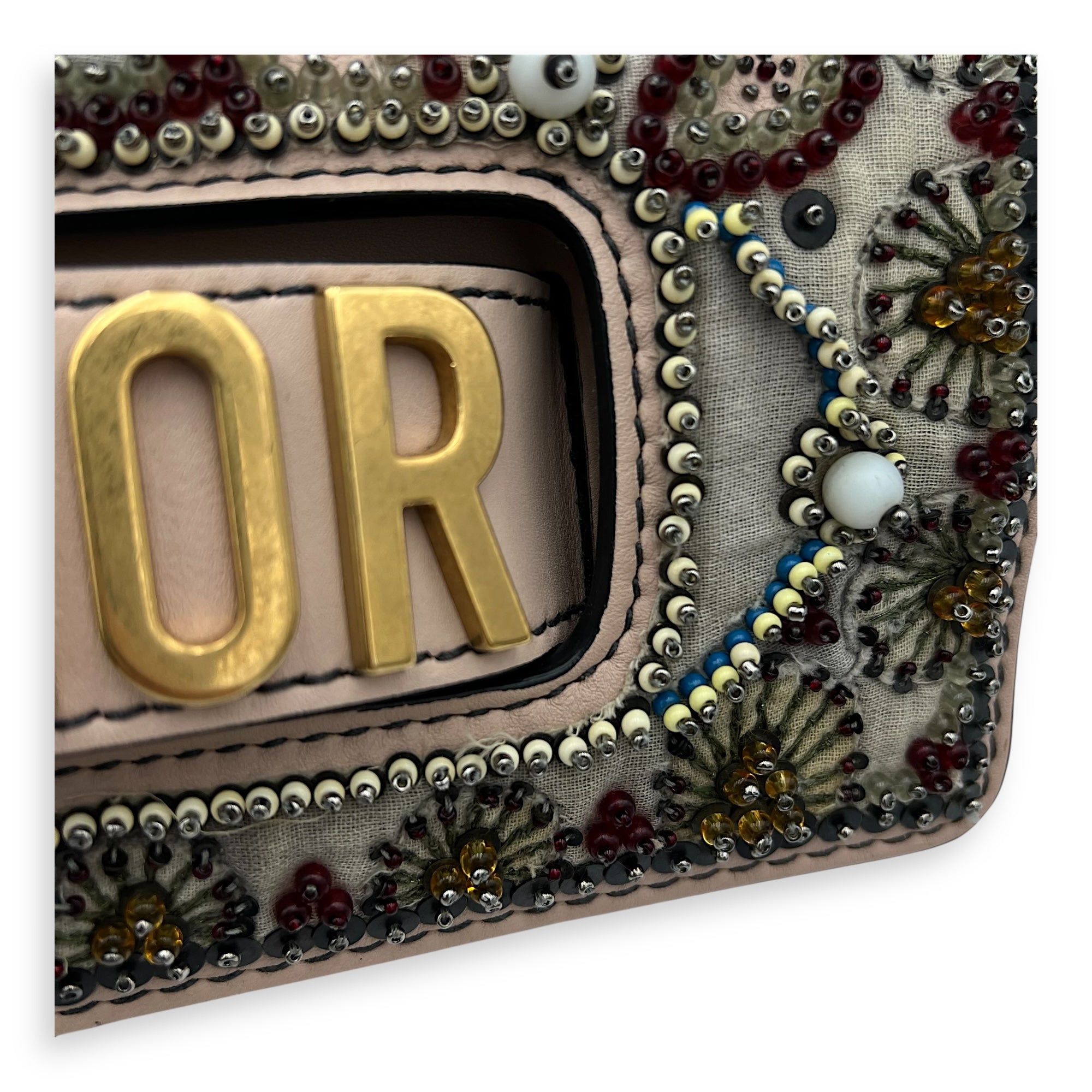 J'adior Shoulder Bag Pink in Calfskin, Gold hardware - Image 8