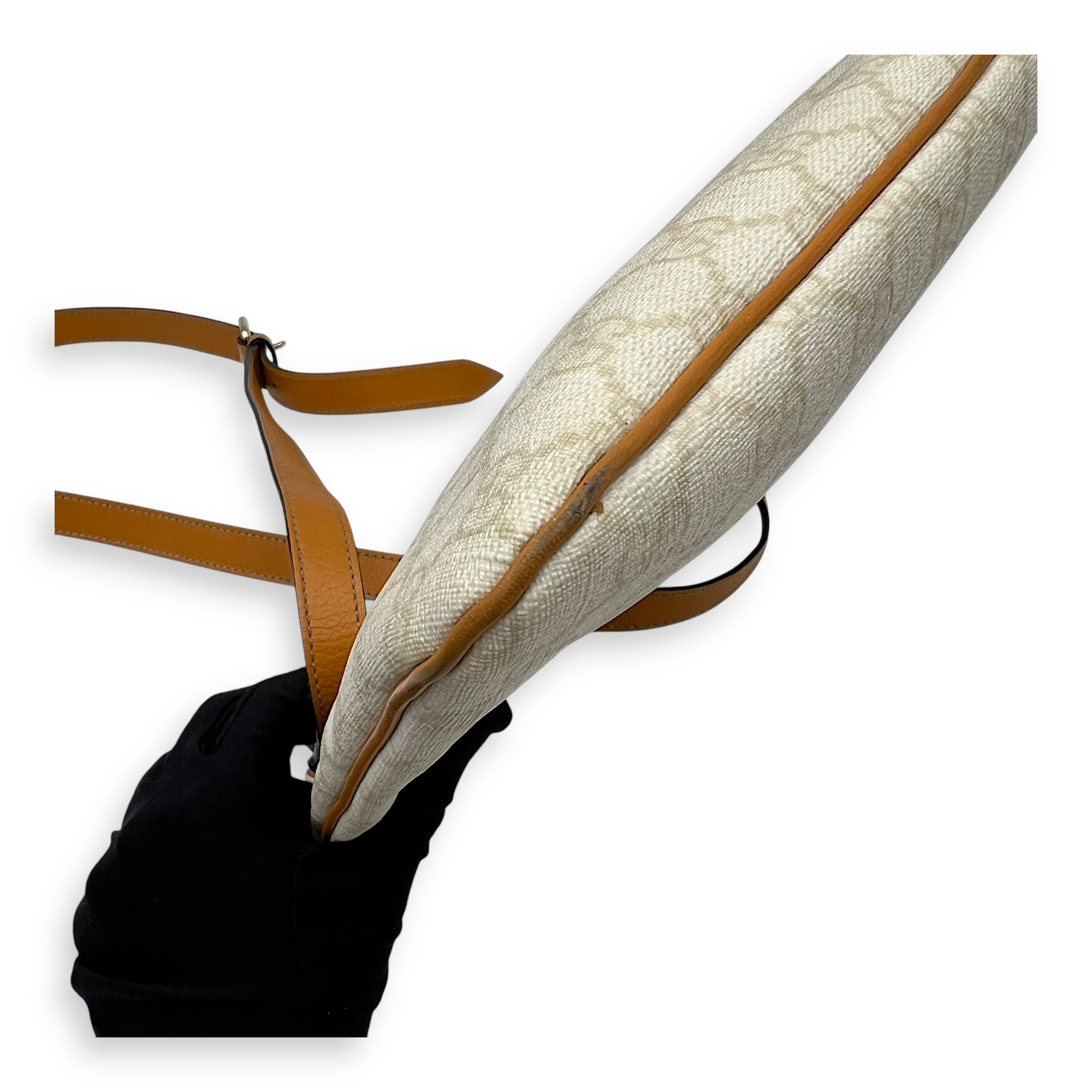 GG Crossbody Bag White in Coated Canvas - Image 10