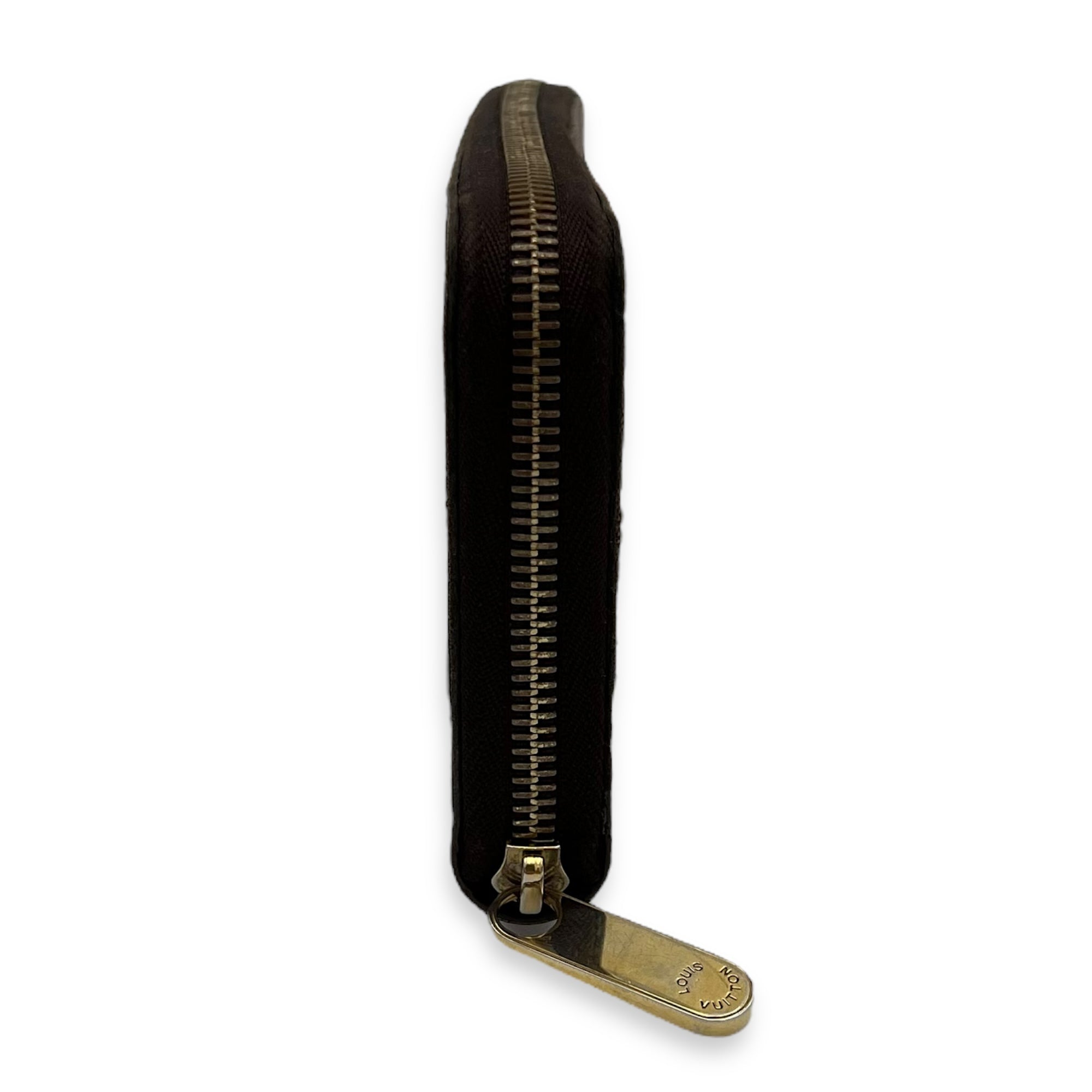 Zippy Wallet Brown in Coated Canvas, Gold hardware - Image 5