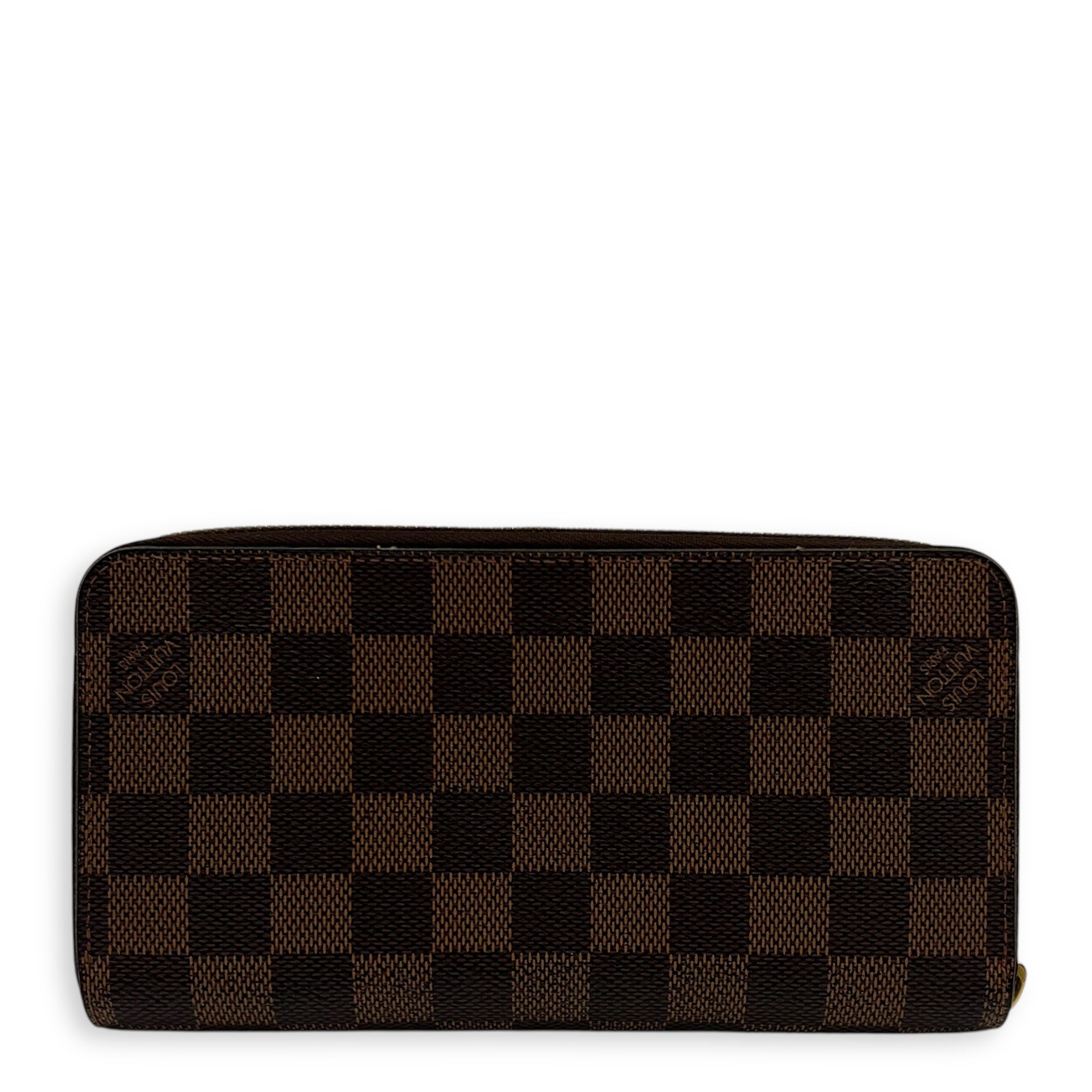 Zippy Wallet Brown in Coated Canvas, Gold hardware - Image 3