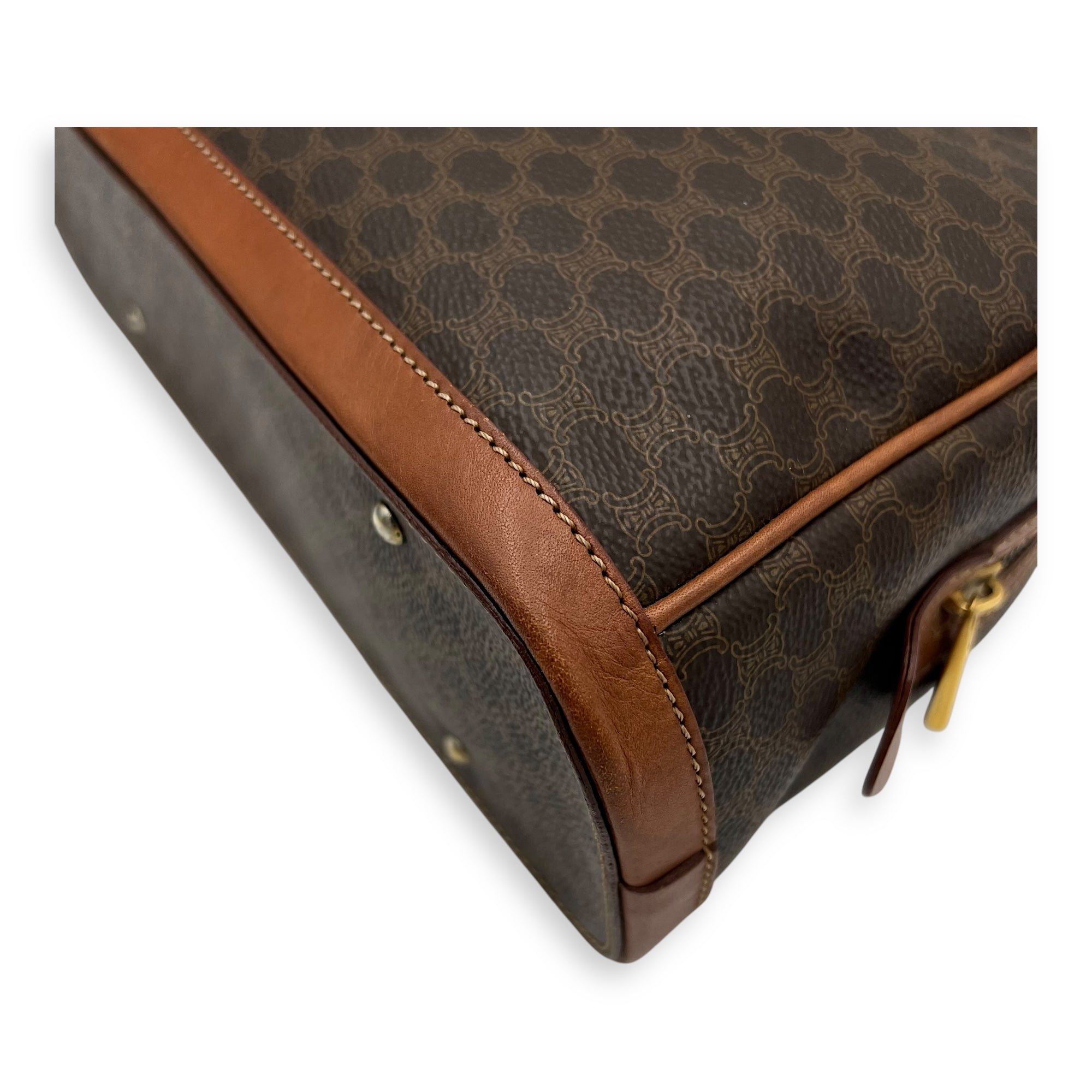 Macadam Top Handle Bag Brown in Coated Canvas, Gold hardware - Image 18