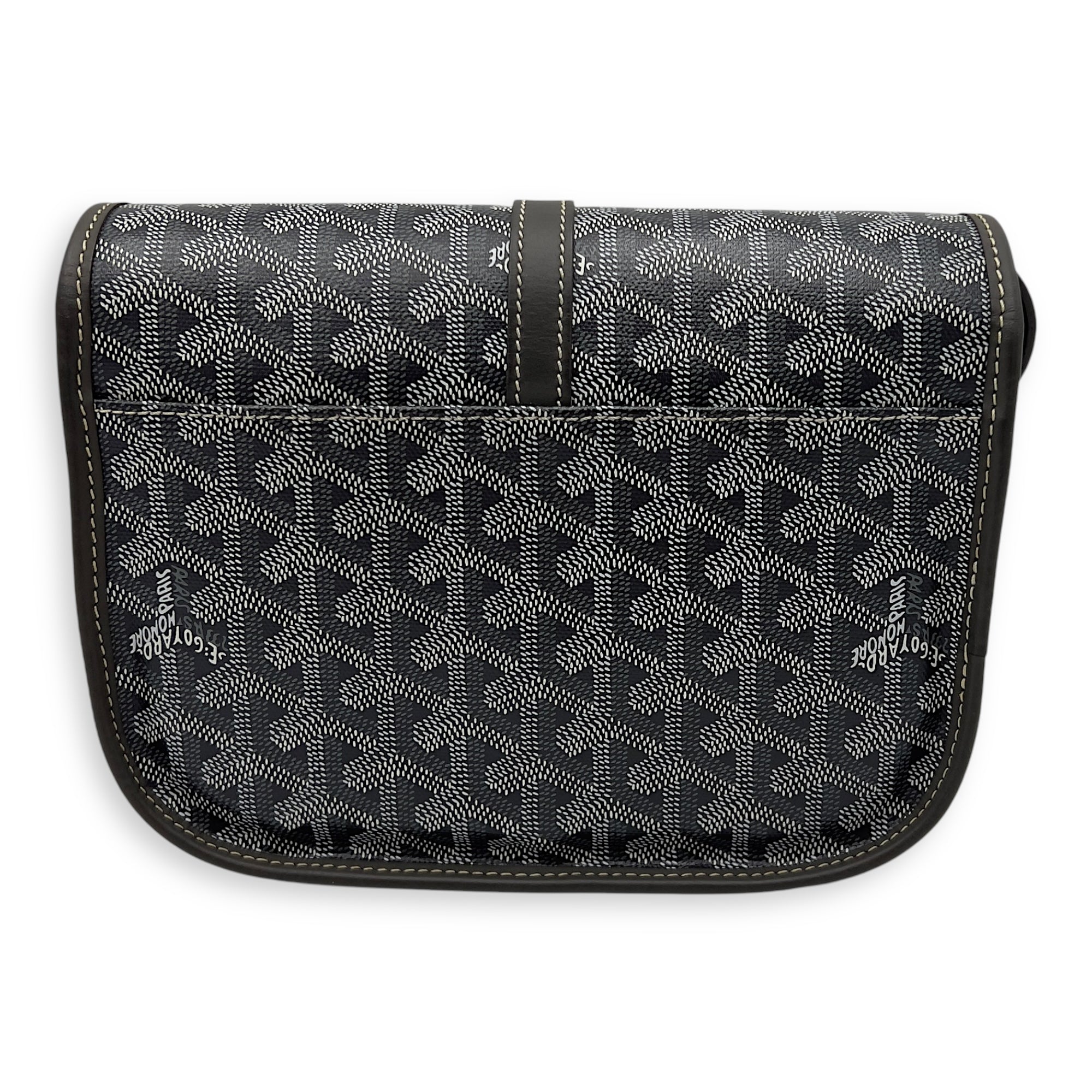 Belvedere Crossbody Bag Grey in Coated Canvas, Silver hardware - Image 3