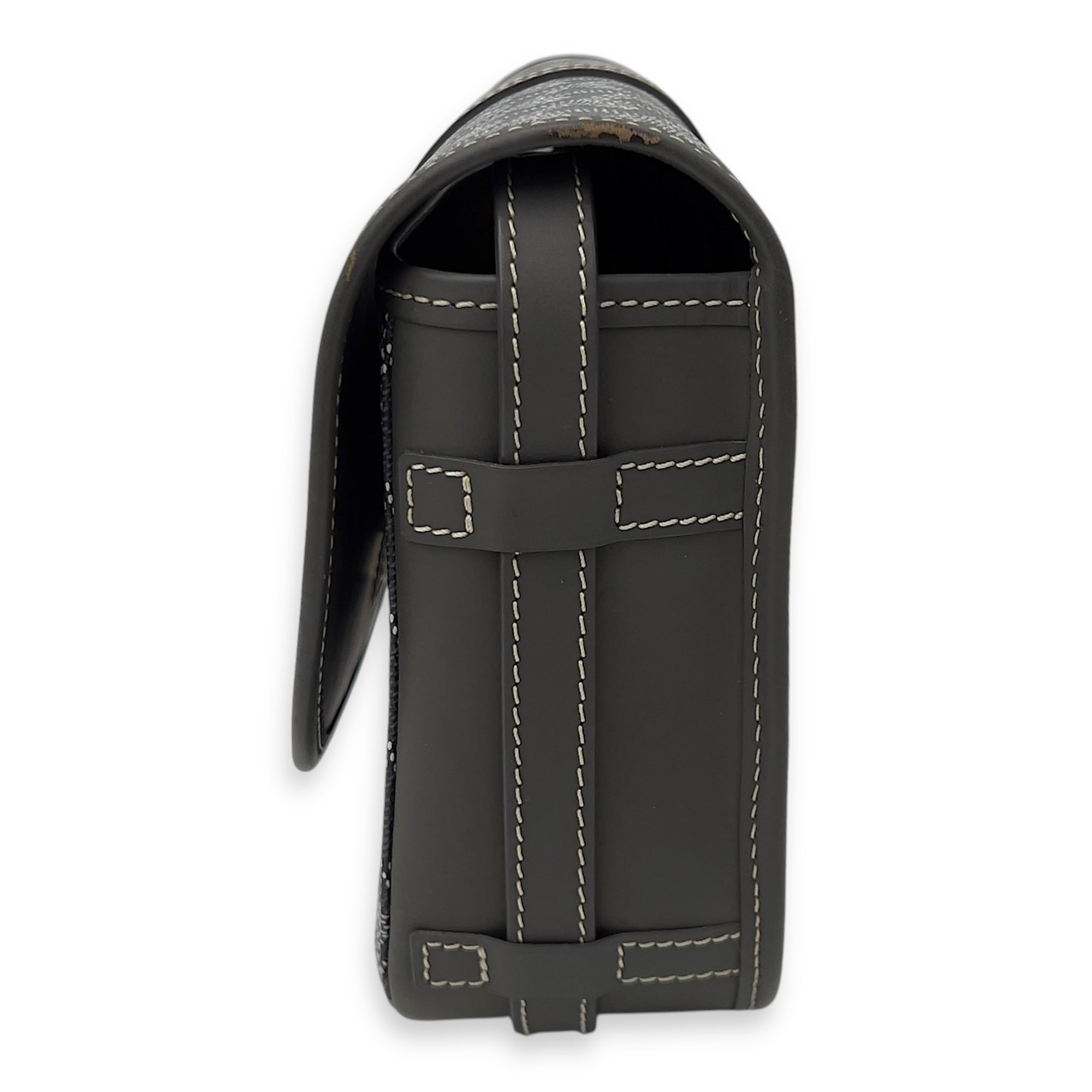 Belvedere Crossbody Bag Grey in Coated Canvas, Silver hardware - Image 5