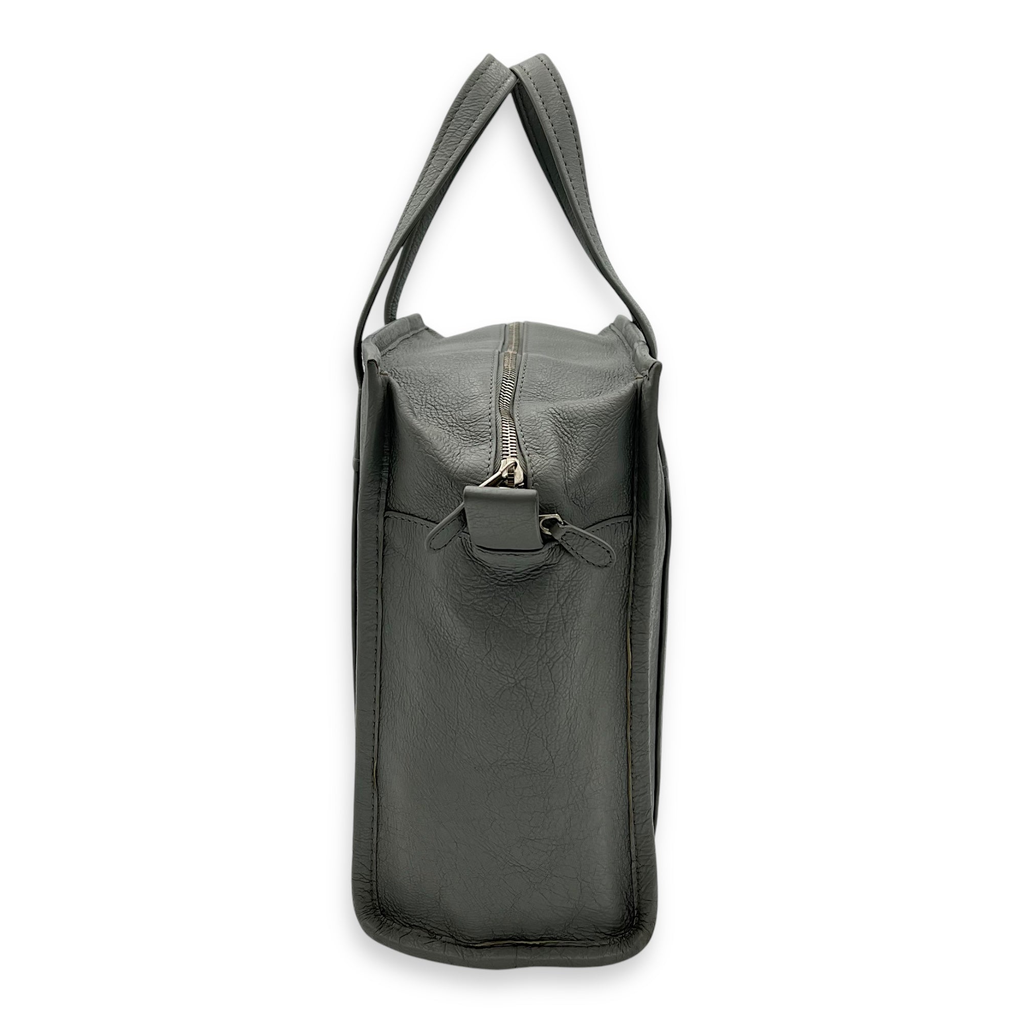 Bazaar Shopper Top Handle Bag Grey in Lambskin, Silver hardware - Image 5
