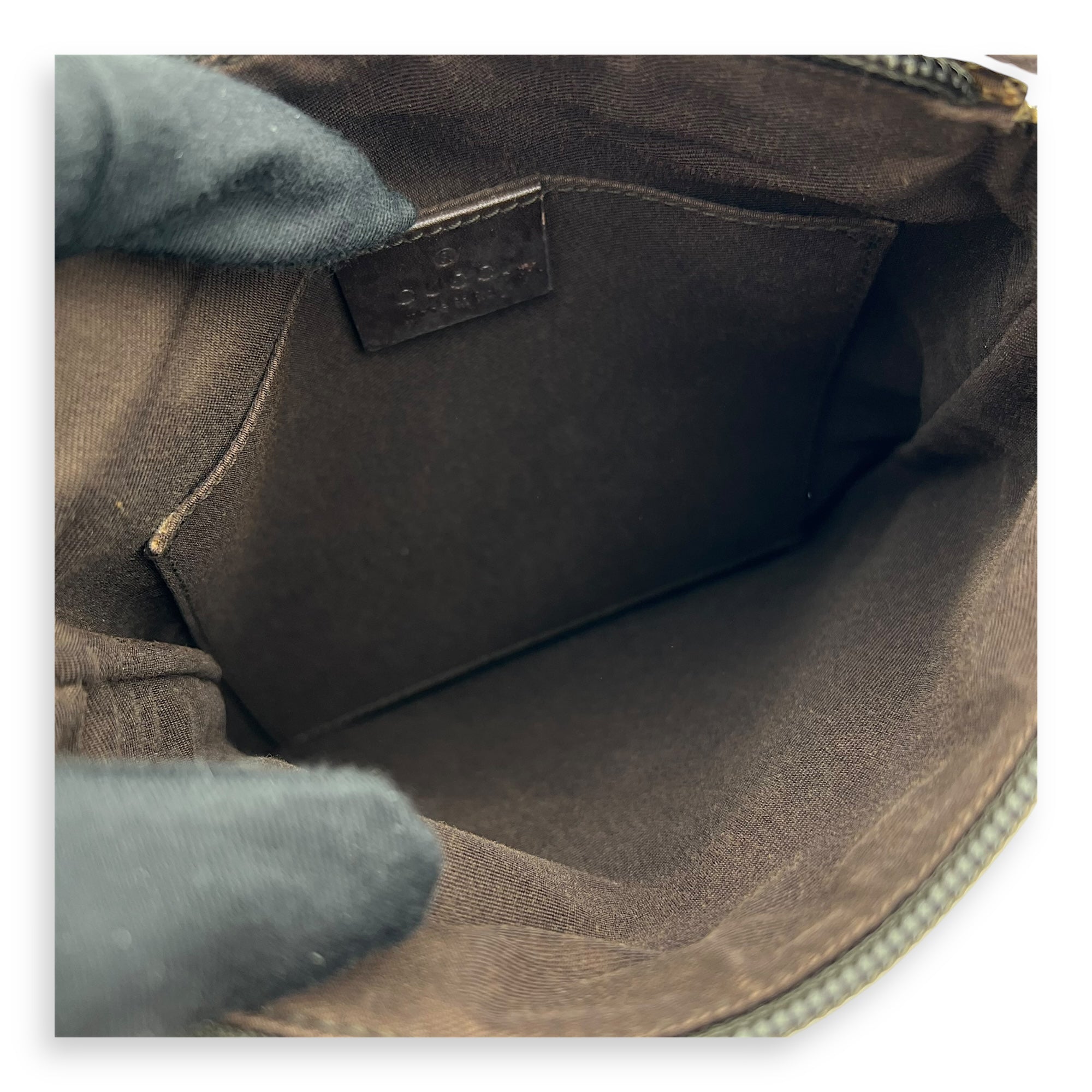 GG Crossbody Bag Brown in Canvas, Silver hardware - Image 7