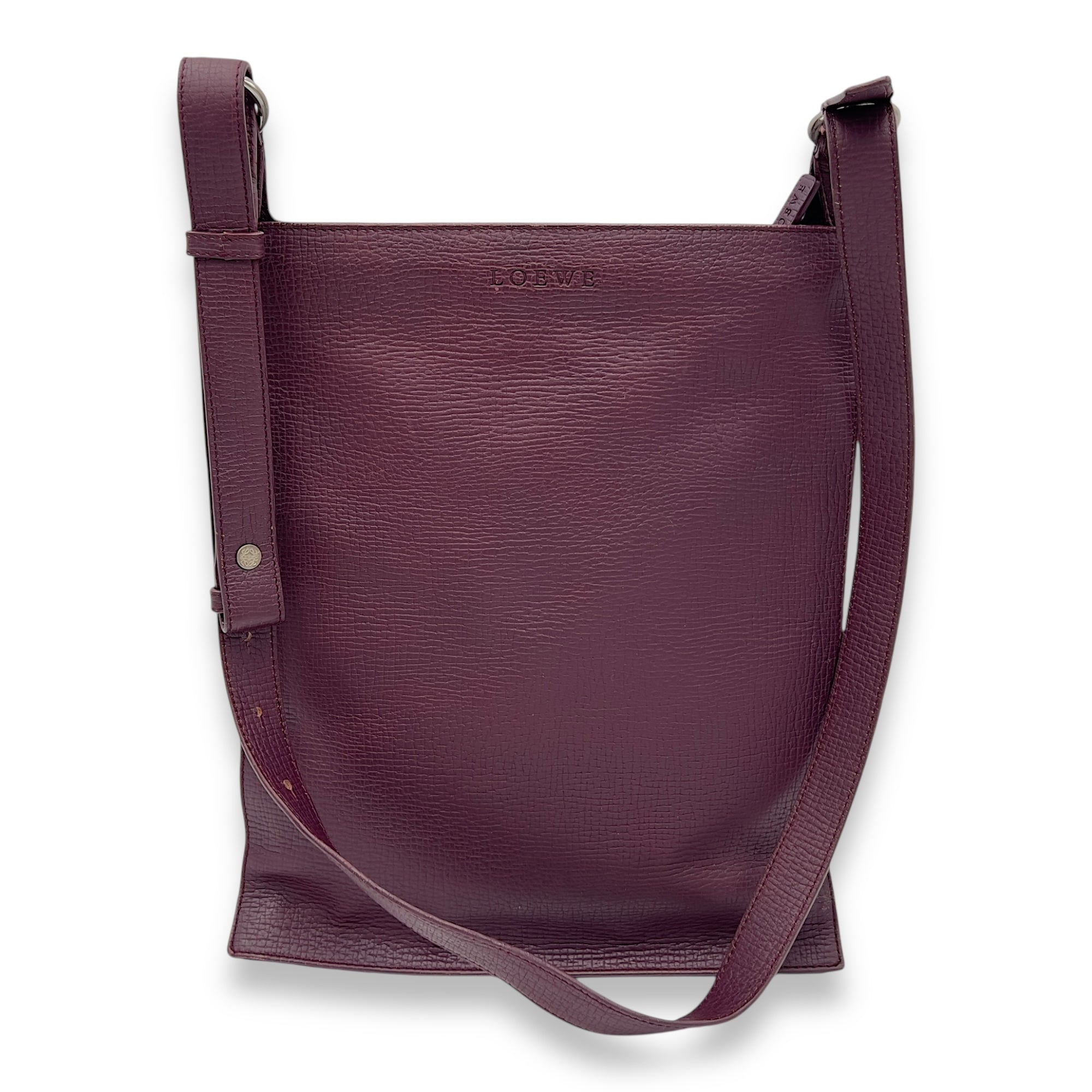 Logo Purple Crossbody Bag in Calfskin, Silver hardware - Image 9
