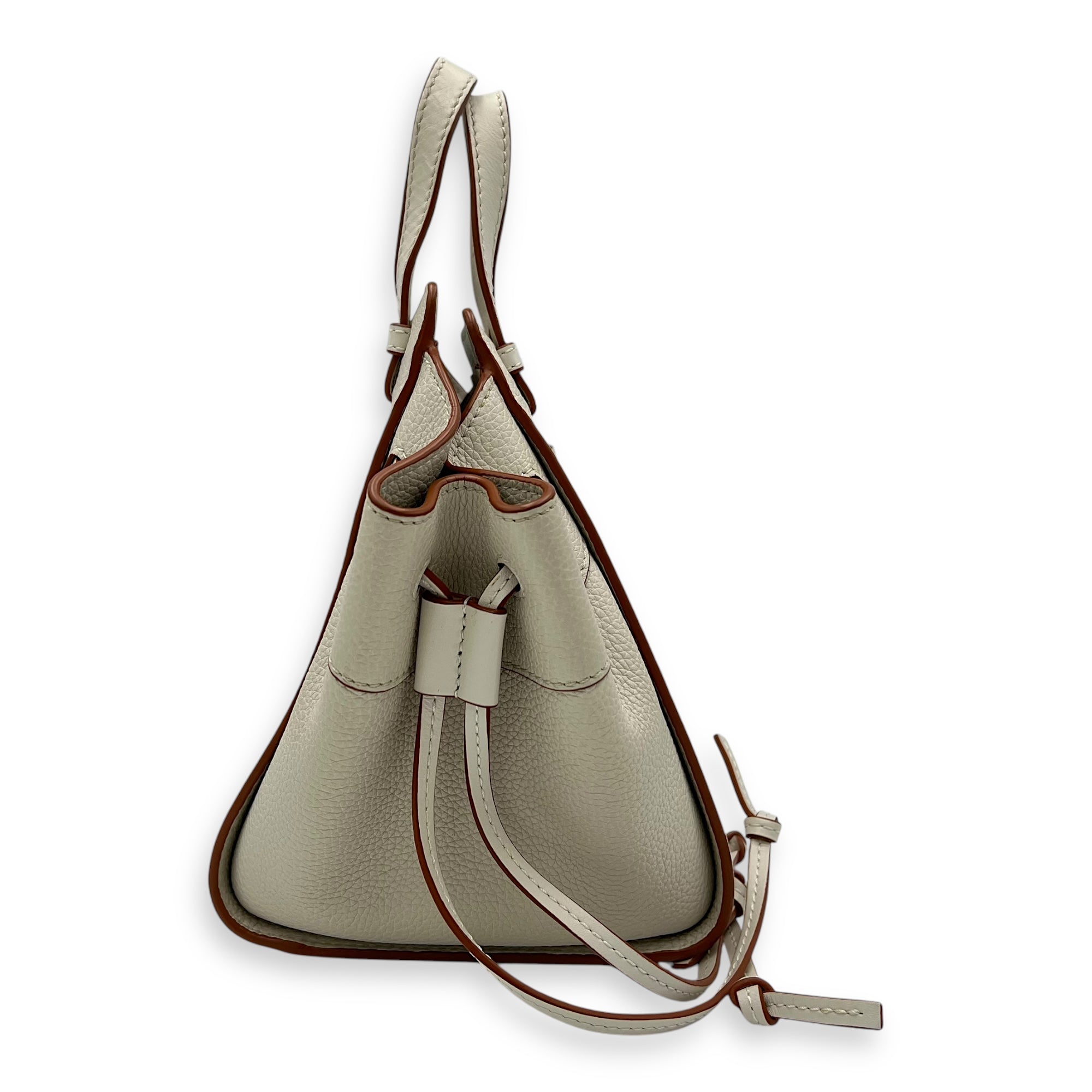 Hammock Crossbody Bag Mini White in Calfskin, Gold hardware - Image 5