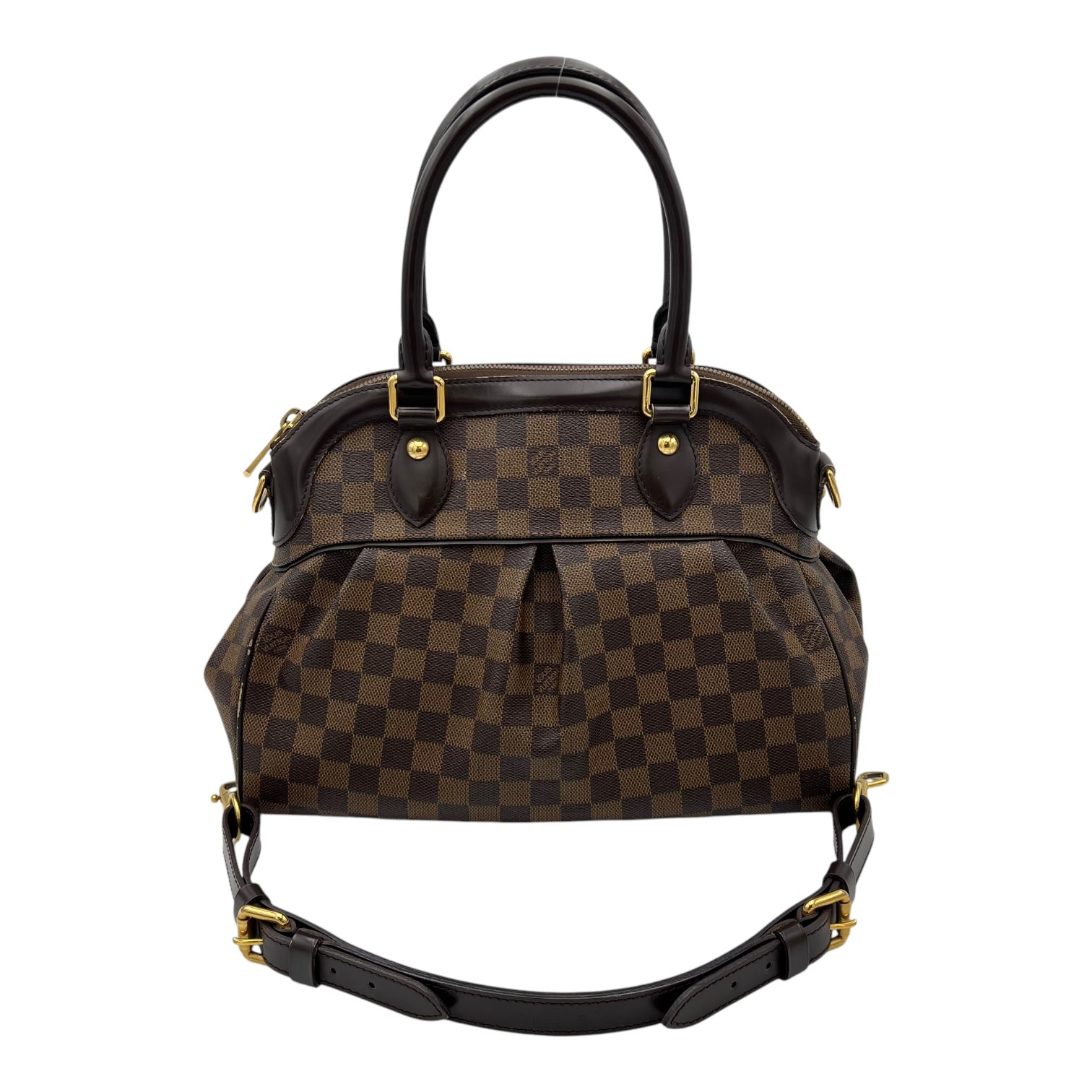 Trevi PM Damier Ebene Top Handle Bag in Coated Canvas, Gold hardware - Image 18