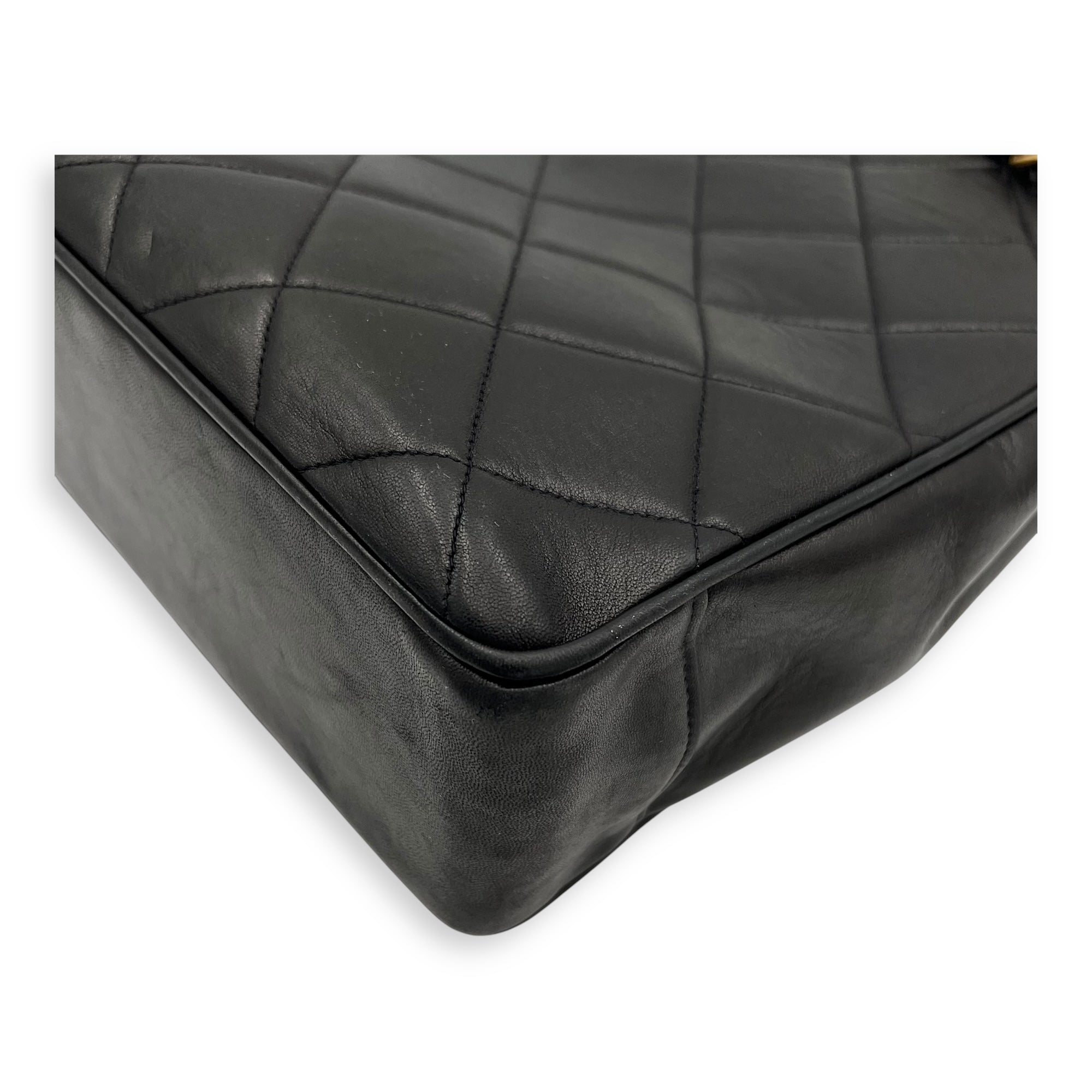 Vintage Big CC Tote Bag Black in Lambskin, Gold hardware - Image 12