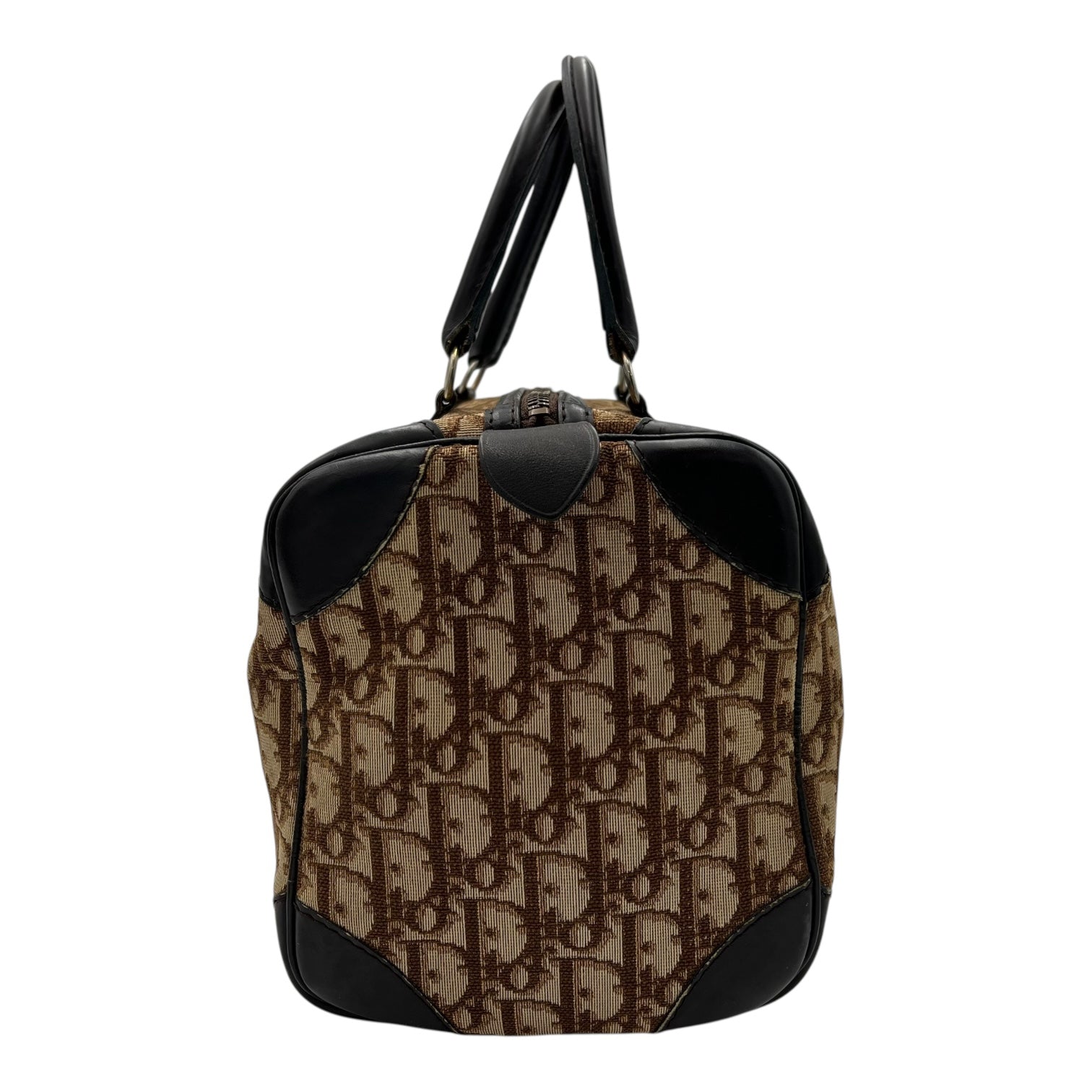 Trotteur Top Handle Bag Brown in Coated Canvas, Silver hardware - Image 4
