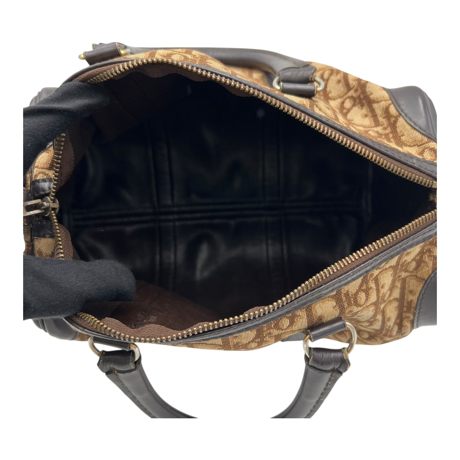 Trotteur Top Handle Bag Brown in Coated Canvas, Silver hardware - Image 7