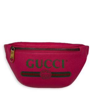 Logo Belt Bag Pink in Calfskin, Gold hardware