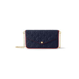 Pochette Félicie Navy Blue Red Monogram Empreinte embossed - LB046