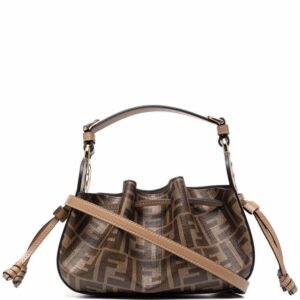 Pomodorino Brown FF fabric mini-bag - FB021