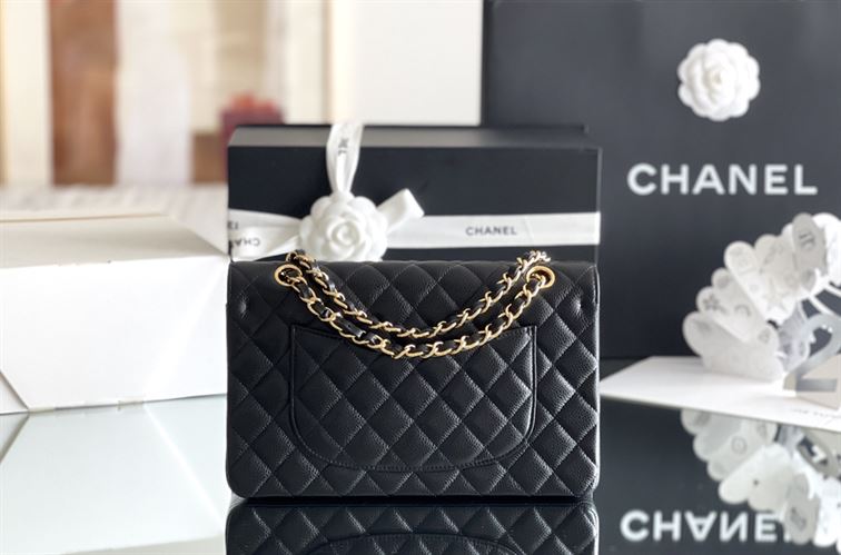 Quilted Caviar Leather Gold-Tone Black - Image 4