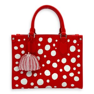 OnTheGo PM x Yayoi Kusama Top Handle Bag in Empreinte Leather, Silver hardware