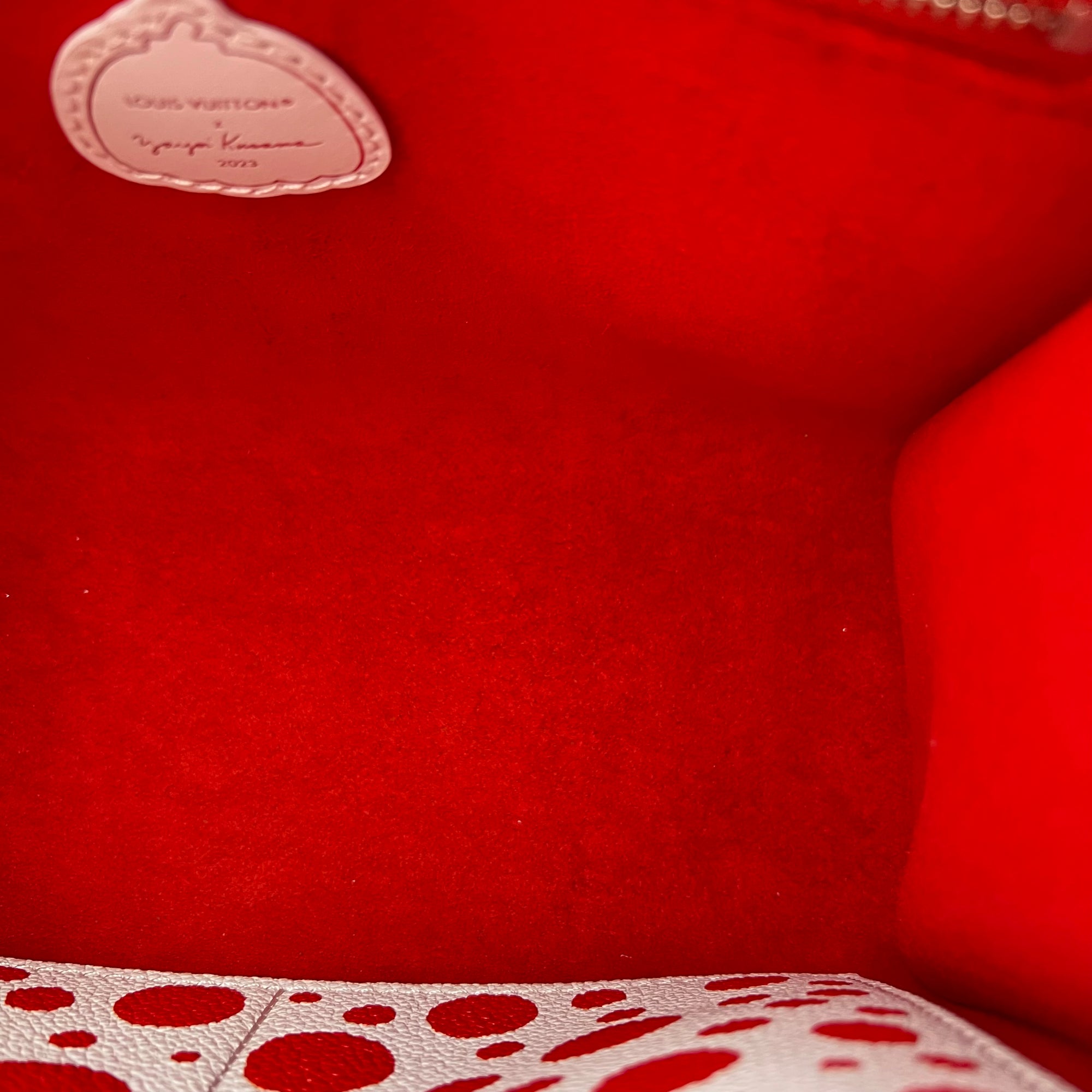 OnTheGo PM x Yayoi Kusama Top Handle Bag in Empreinte Leather, Silver hardware - Image 9