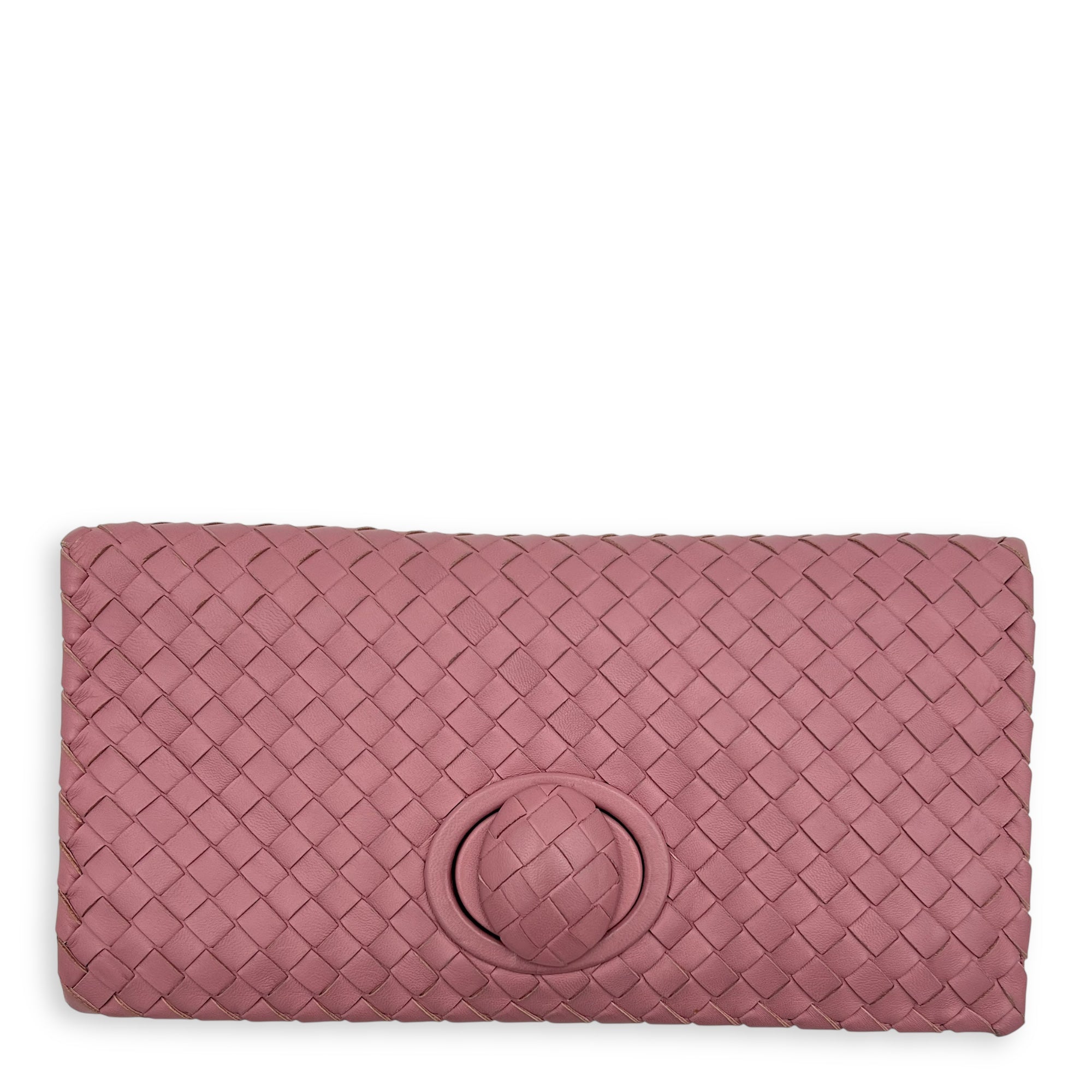 Intrecciato Clutch Pink in Lambskin