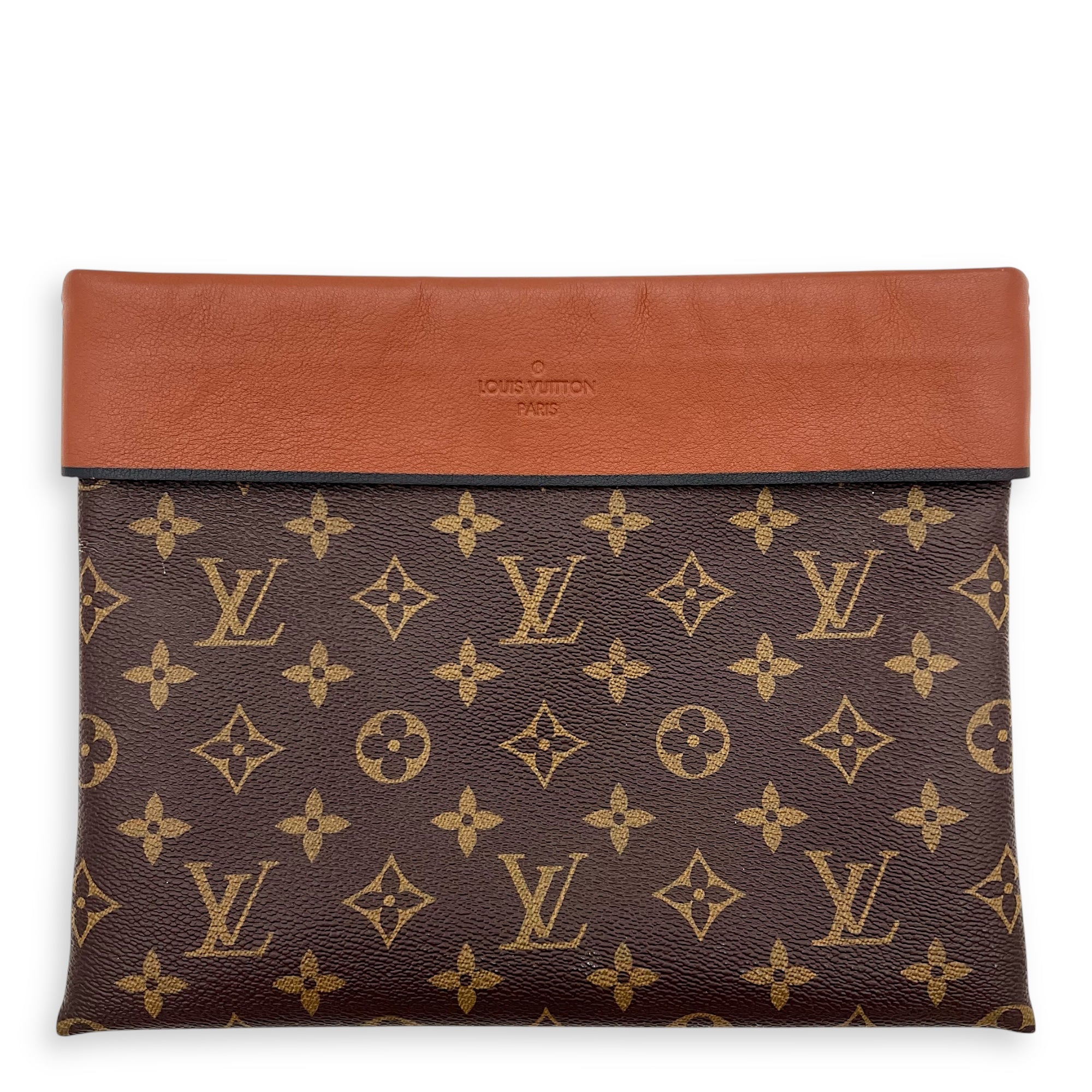Tuileries Pouch Brown in Monogram Coated Canvas, Gold hardware