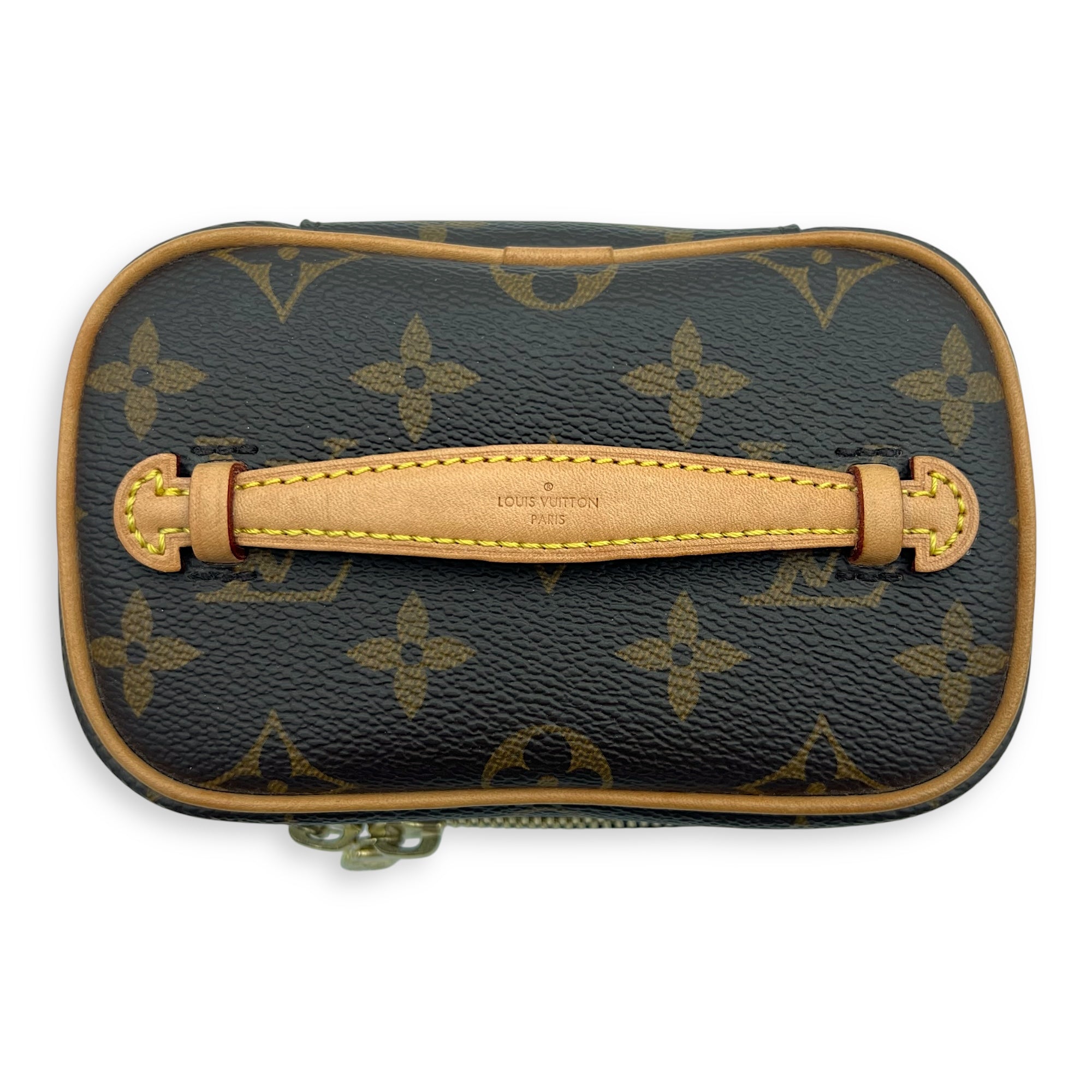 Nice Top Handle Bag Nano Brown in Monogram Coated Canvas, Gold hardware - Image 7