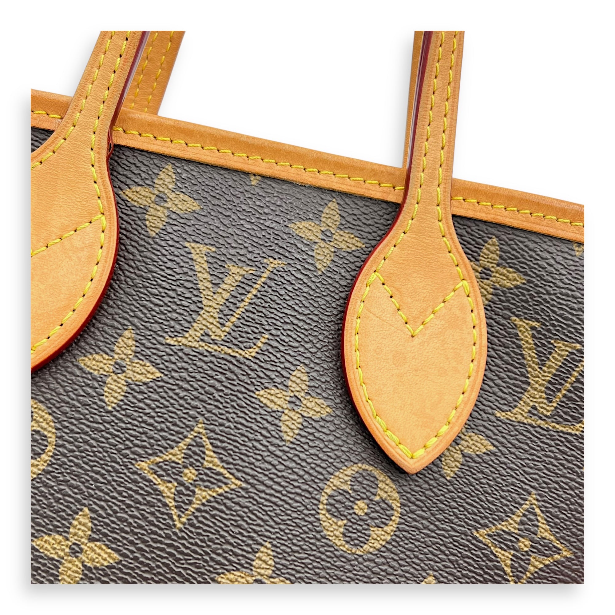 Neverfull Top Handle Bag BB Brown in Monogram Coated Canvas, Gold hardware - Image 8