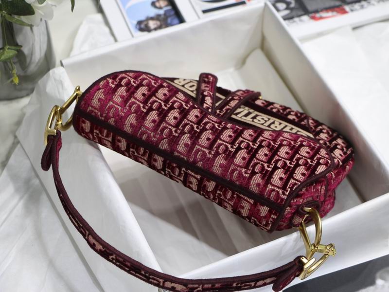 Saddle Bag Burgundy Dior Oblique - Image 5
