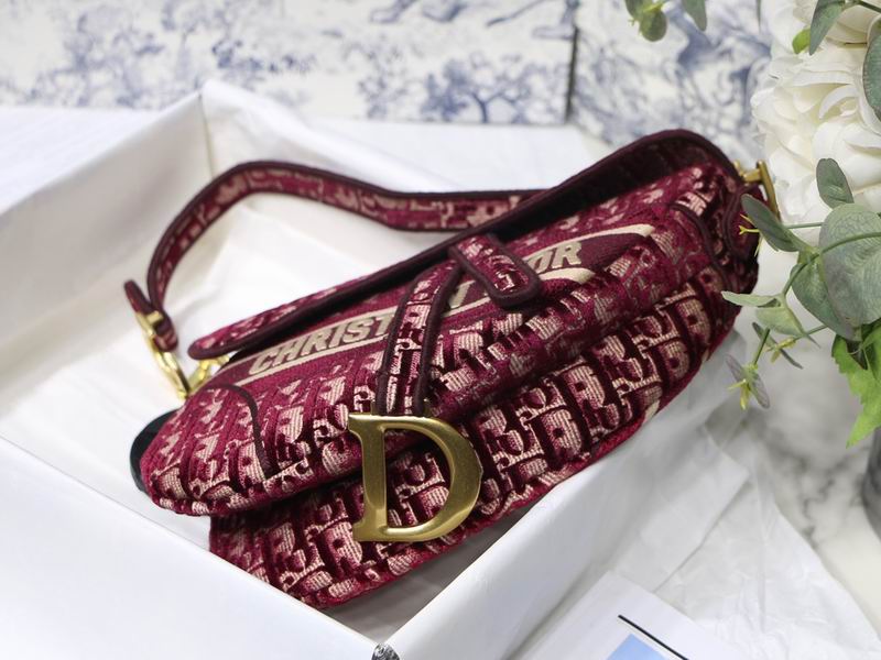 Saddle Bag Burgundy Dior Oblique - Image 6