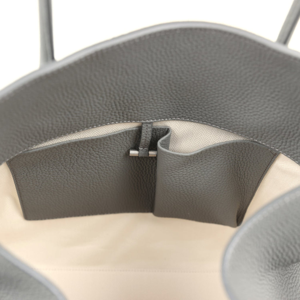 The Row Soft Margaux 17 Bag Timouse Grey Calfskin Silver Hardware - Image 12