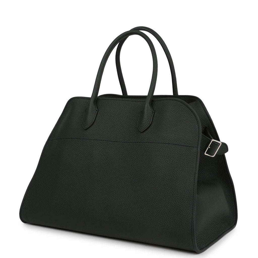 The Row Soft Margaux 15 Bag Dark Pine Calfskin Silver Hardware - Image 6