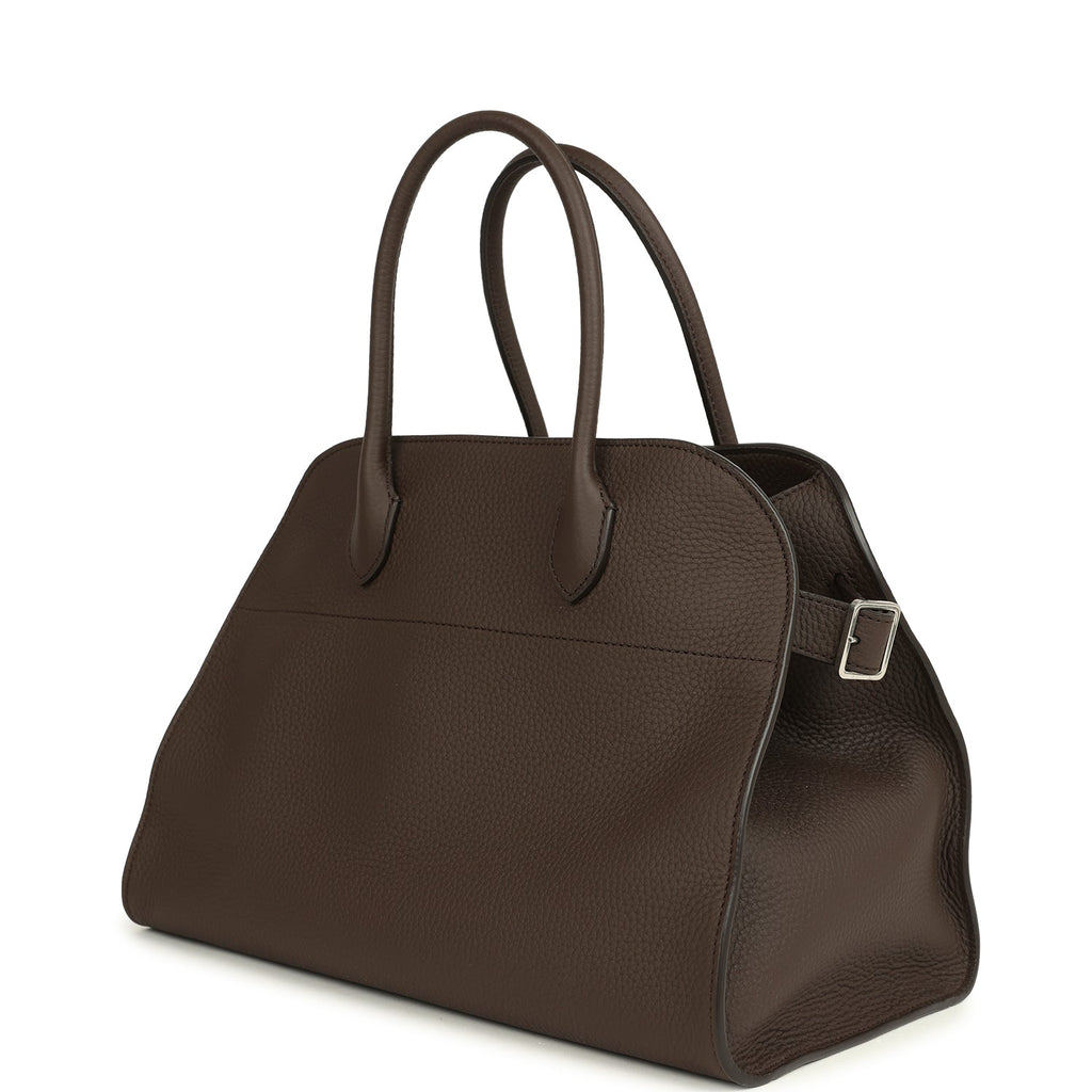 The Row Soft Margaux 12 Bag Deep Brown Calfskin Silver Hardware - Image 6