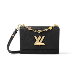 Twist MM handbag Black Epi grained leather - LB042