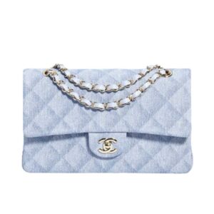 Classic Handbag Printed Denim & Gold-Tone Metal