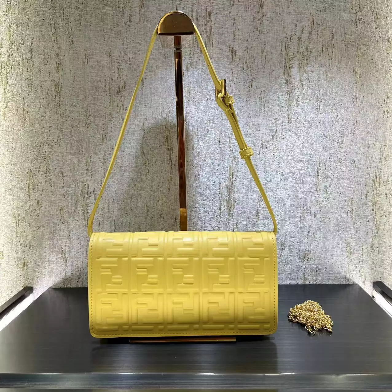 Wallet On Chain Baguette Black Nappa Leather - Repbags.ru - Image 11