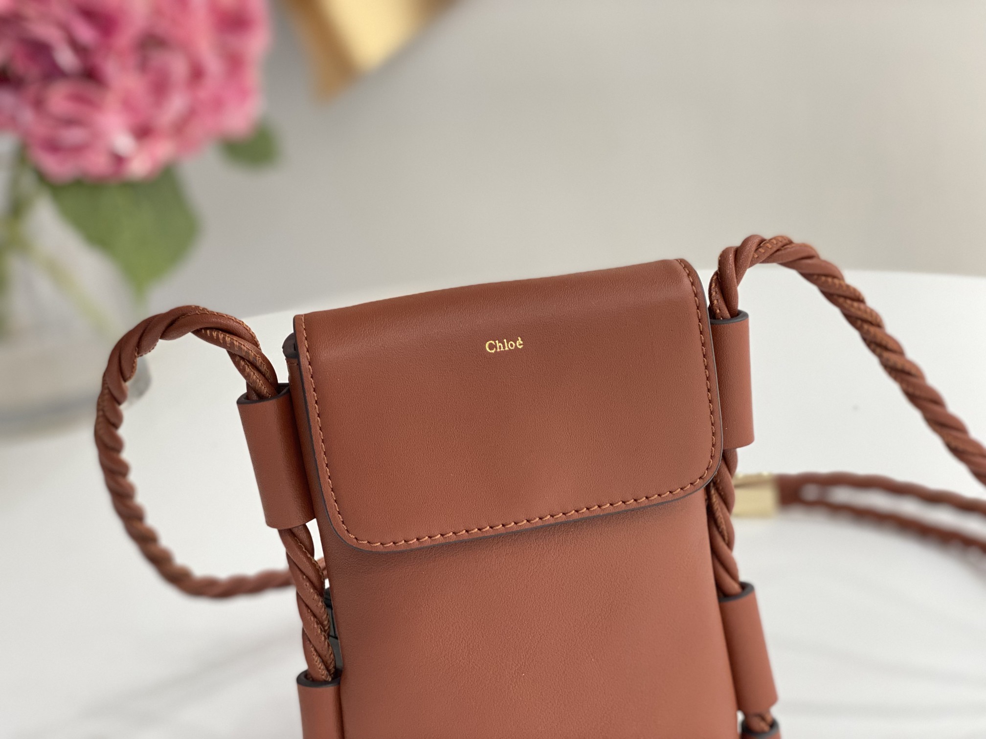 Chloé Key Phone Pouch in Brown - Replicabags.is - Image 7