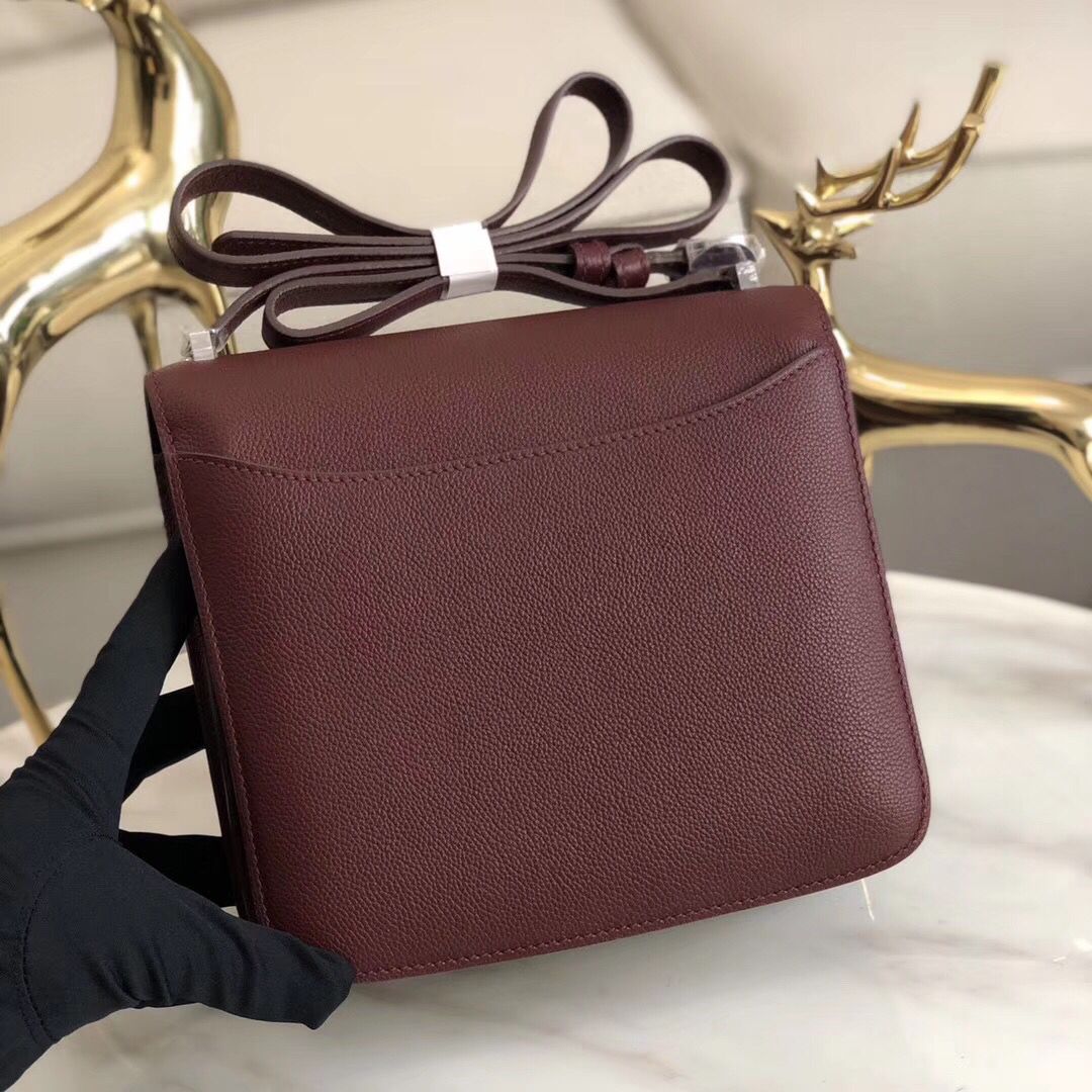 Hermes 2002 20cm Bag In Bordeaux Evercolor Calfskin - Image 3