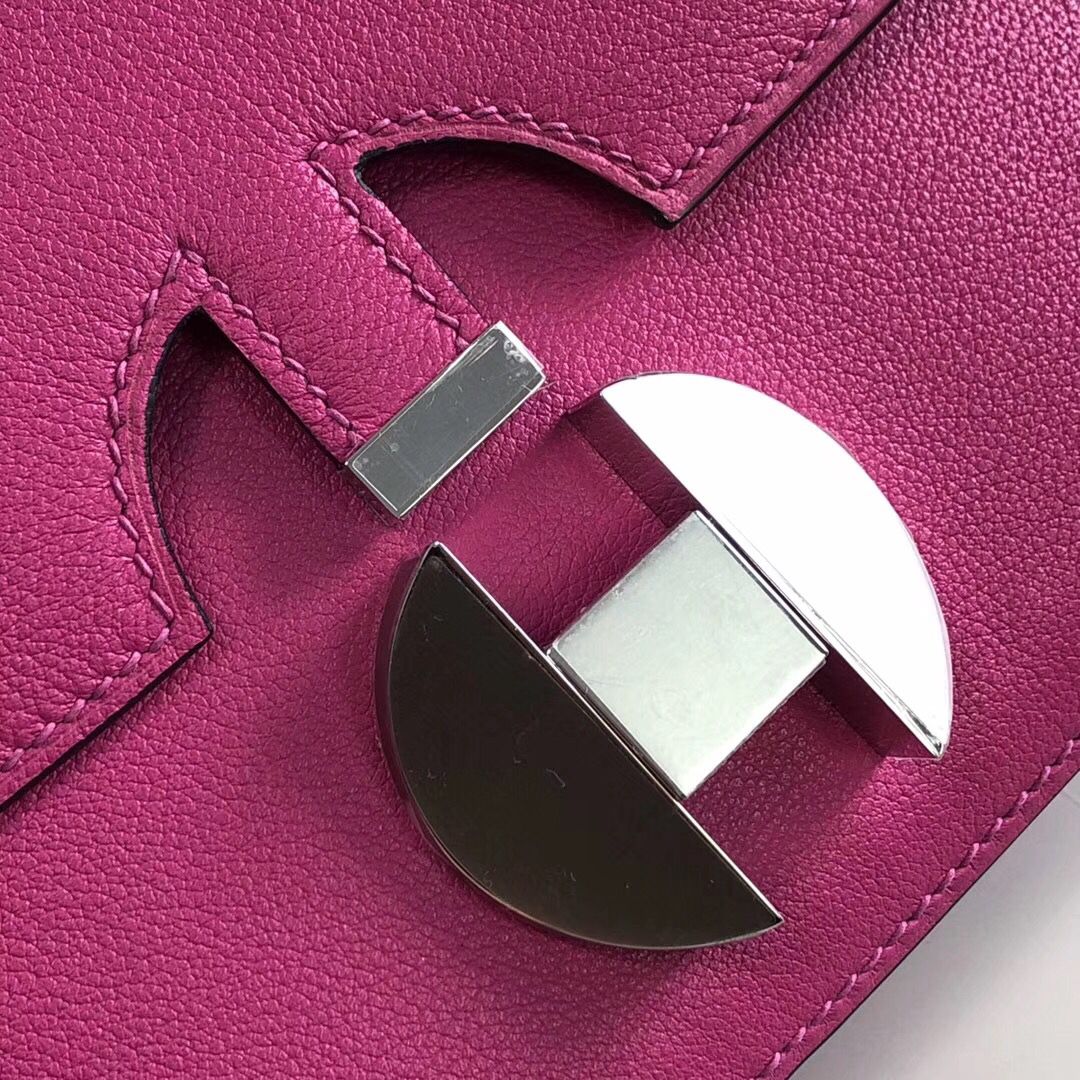 Hermes 2002 20cm Bag In Rose Purple Evercolor Calfskin - Image 6