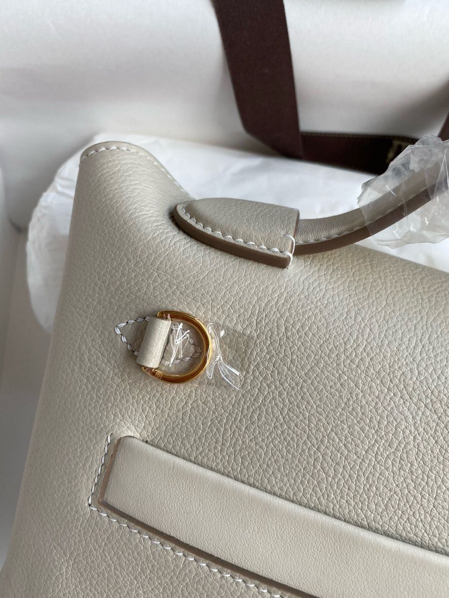 Hermes 24/24 Mini 21 Handmade Bag in Craie Evercolor Leather - Image 7