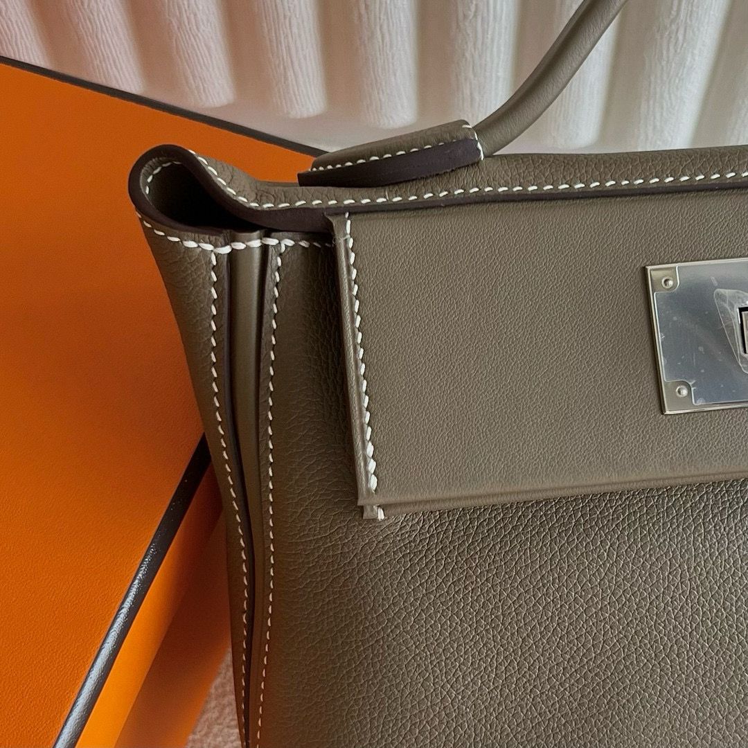 Hermes 24/24 Mini 21 Handmade Bag in Taupe Evercolor Leather - Image 4