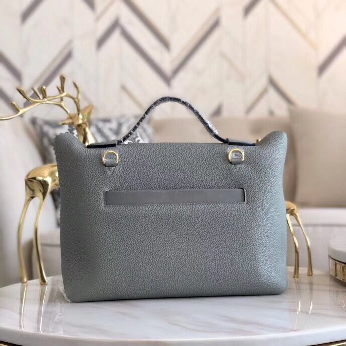 Hermes 24/24 29 Bag In Blue Glacier Clemence Calfskin - Image 3