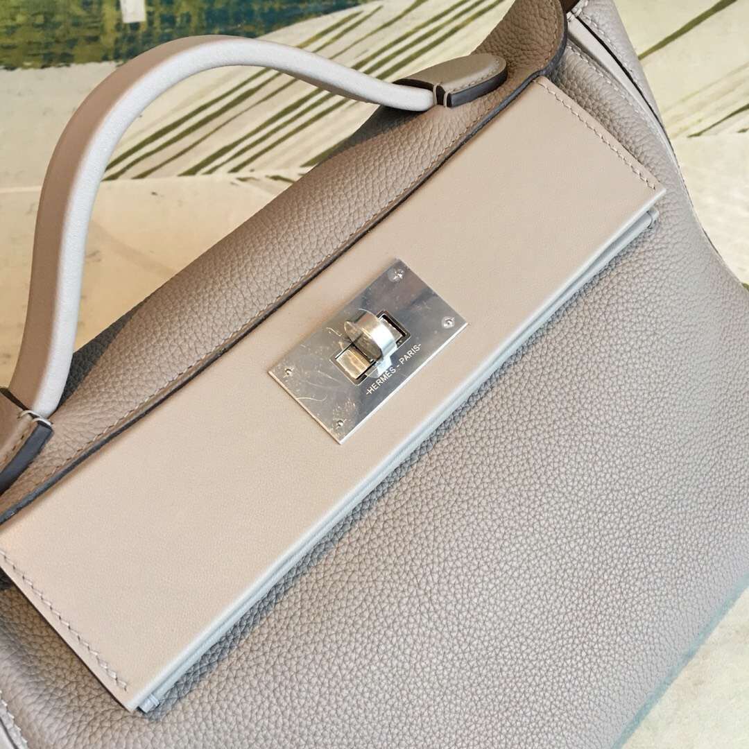Hermes 24/24 29 Bag In Gris Asphalt Clemence Calfskin - Image 4