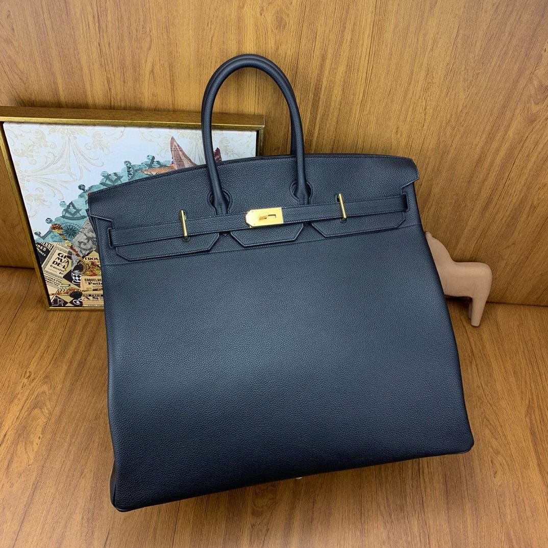 Hermes Birkin HAC 50 Handmade Bag in Black Clemence Leather - Image 5