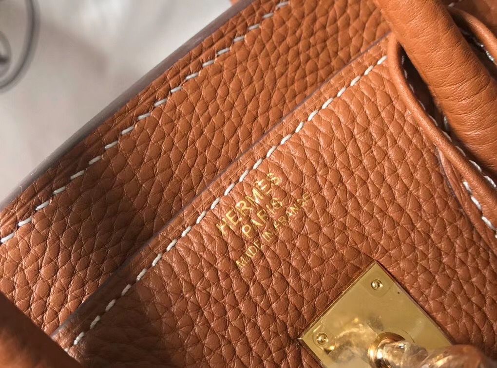 Hermes Birkin 25cm Bag In Gold Clemence Leather GHW - Image 7