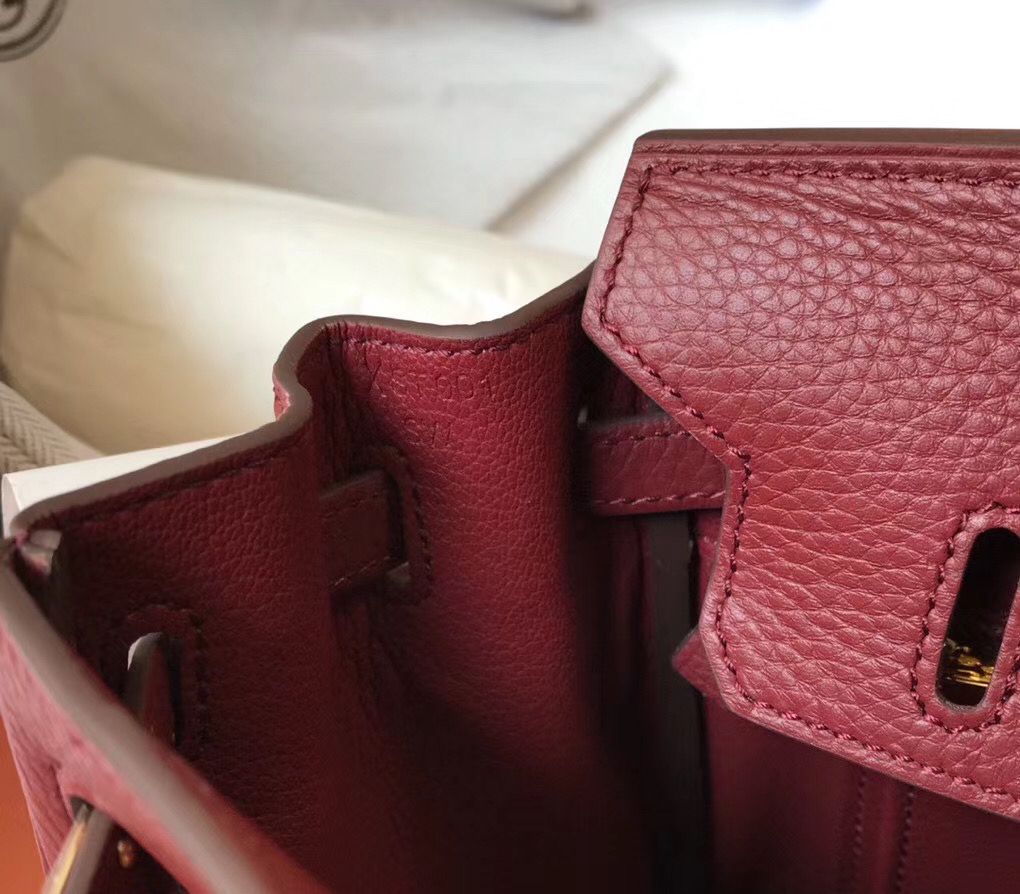 Hermes Birkin 30cm Bag In Bordeaux Clemence Leather GHW - Image 7