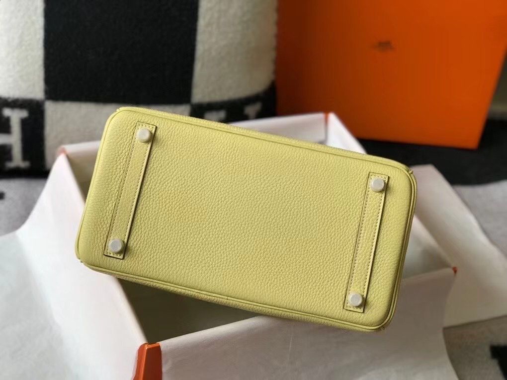 Hermes Birkin 30cm Bag In Jaune Poussin Clemence Leather GHW - Image 5