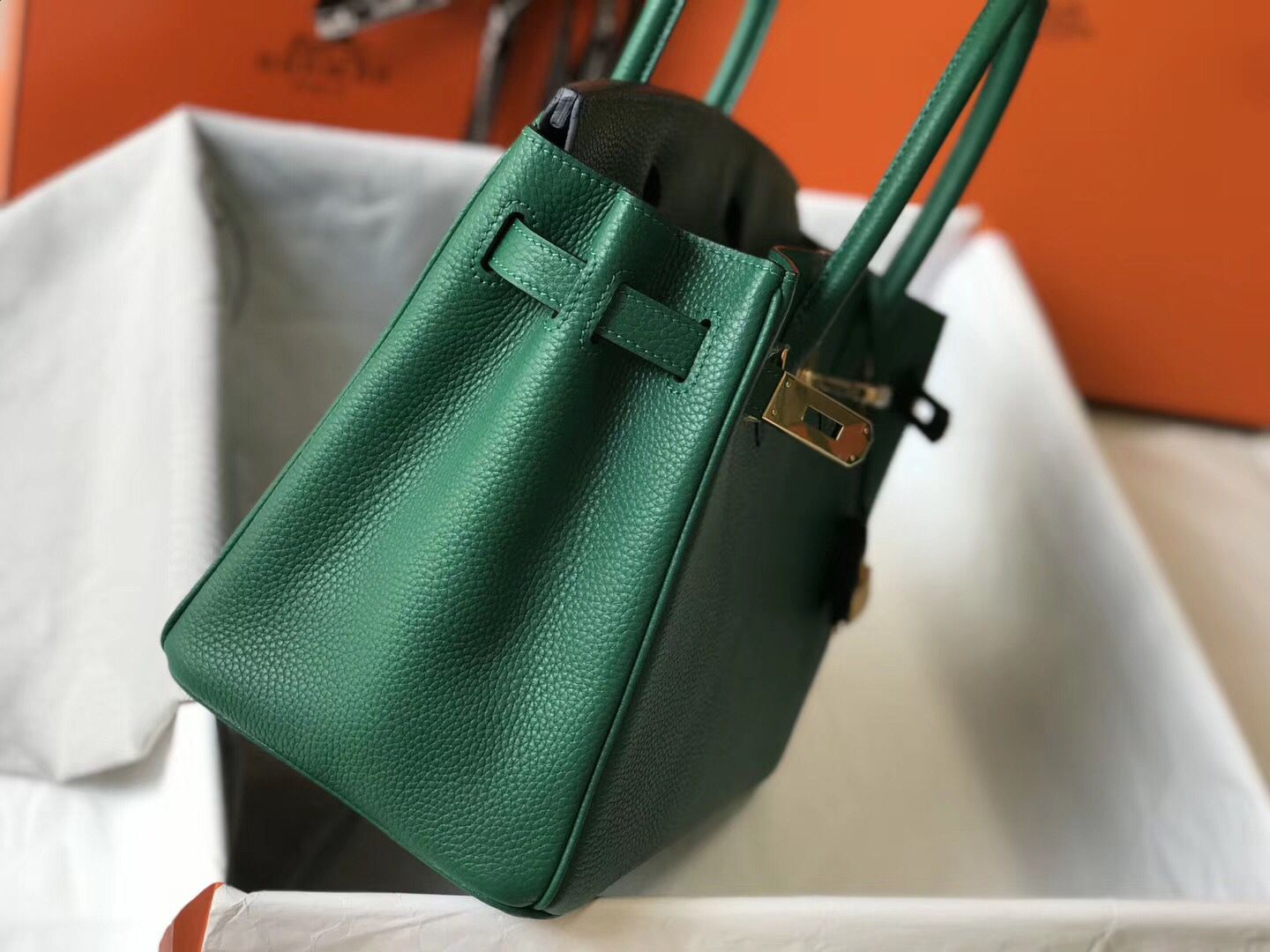 Hermes Birkin 30cm Bag In Vert Vertigo Clemence Leather GHW - Image 5
