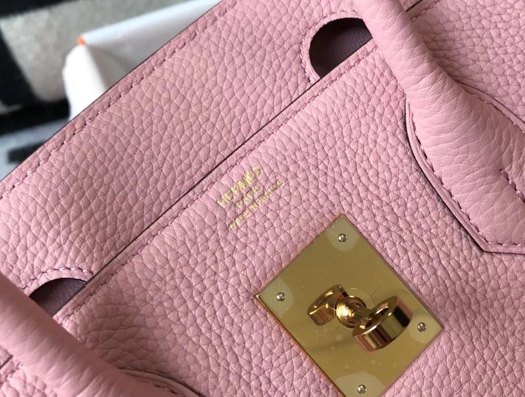 Hermes Birkin 30cm Bag In Pink Clemence Leather GHW - Image 8