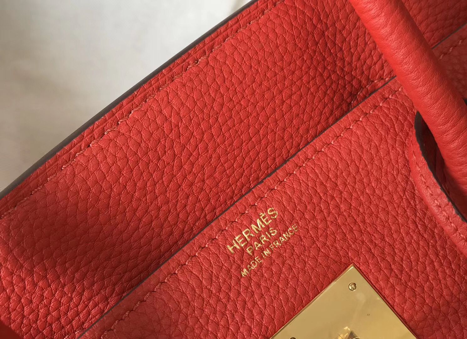 Hermes Birkin 30cm Bag In Red Clemence Leather GHW - Image 8