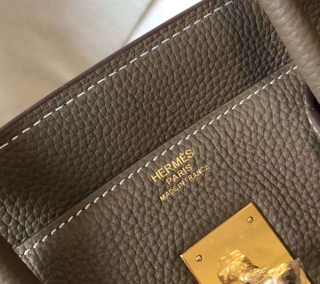 Hermes Birkin 30cm Bag In Taupe Clemence Leather GHW - Image 7