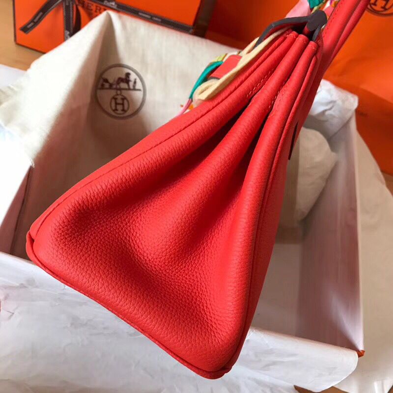 Hermes Birkin 30 Handmade Bag In Rose Extreme Clemence Leather - Image 3