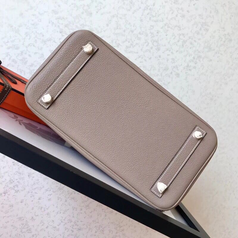 Hermes Birkin 30 Handmade Bag In Grey Clemence Leather - Image 5